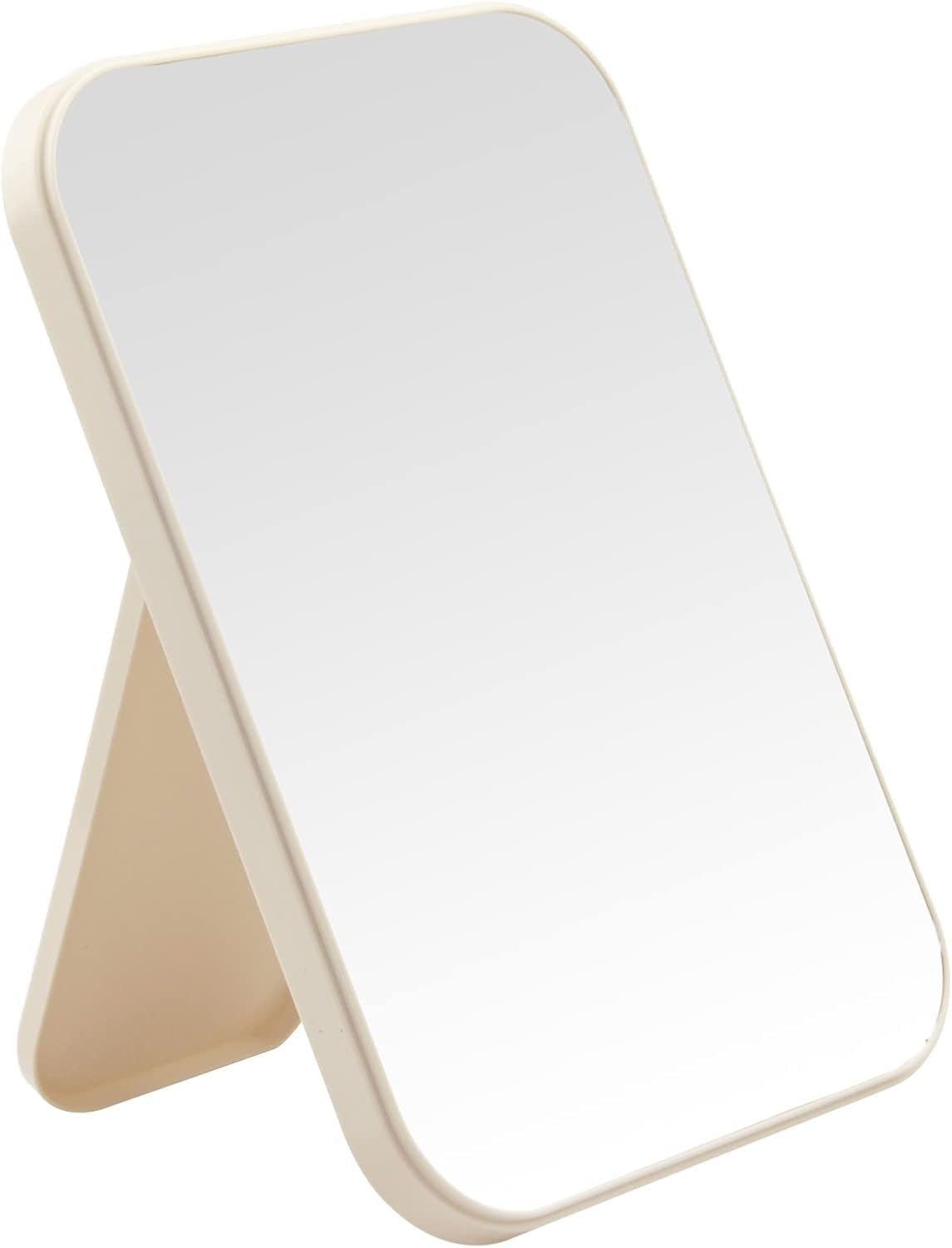 DVHOK 8-Inch Desktop & Wall Hanging Princess Mirror, Table & Desk Dual-Purpose Square Mirror, Khaki