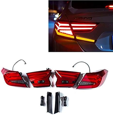 Amazon Katsu ホンダ アコード テールライト テールランプ リアライト 流れる ウインカー オープニングモーション 左右セット アセンブリ 一年保証付き For Honda Accord 18 Up Led Tail Light 赤 車 バイク 車 バイク