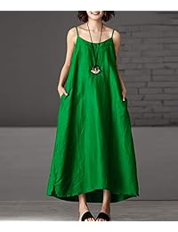 Yesno YP6 - Vestido de verano para mujer, estilo informal, holgado, con escote alto y dobladillo