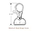 Swivel Clasps Lanyard Snap Hook Lobster Claw Clasp,with 1 inch inner width D ring,Pack of 60