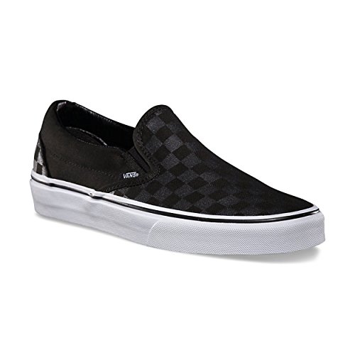 Vans Unisex Classic Slip-On (Checkerboard) Black/Black Skate Shoe 7 Men US / 8.5 Women US