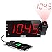 OnLyee Projection Clock with AM/FM Radio, Sleep Timer, Bedroom Desk Wall Ceiling Clock, 7