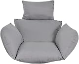 Warmiehomy Hanging Chair Cushion Pad with Pillow - Grey 66x45cm view 1