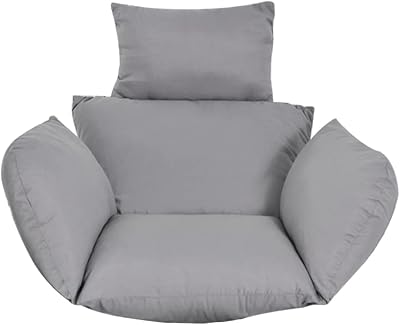 Warmiehomy Hanging Chair Cushion Pad with Pillow - Grey 66x45cm