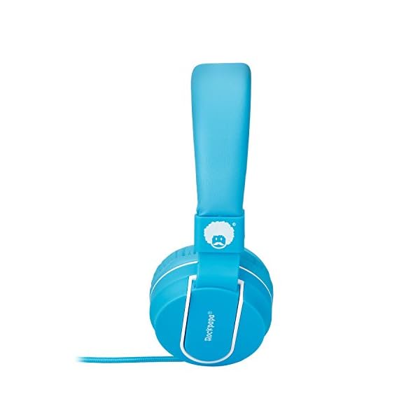 Rockpapa-952-Stereo-Foldable-Headphones-On-Ear-Adjustable-Headband-with-Microphone-for-Kids-Childrens-Adults-Tablet-Computer-Mobile-CDDVD-MP34-White-Blue Rockpapa Kids Headphones, 952 Childrens Headphones, Wired Headphones with Microphone, Foldable, Stereo Sound, 3.5mm Jack…