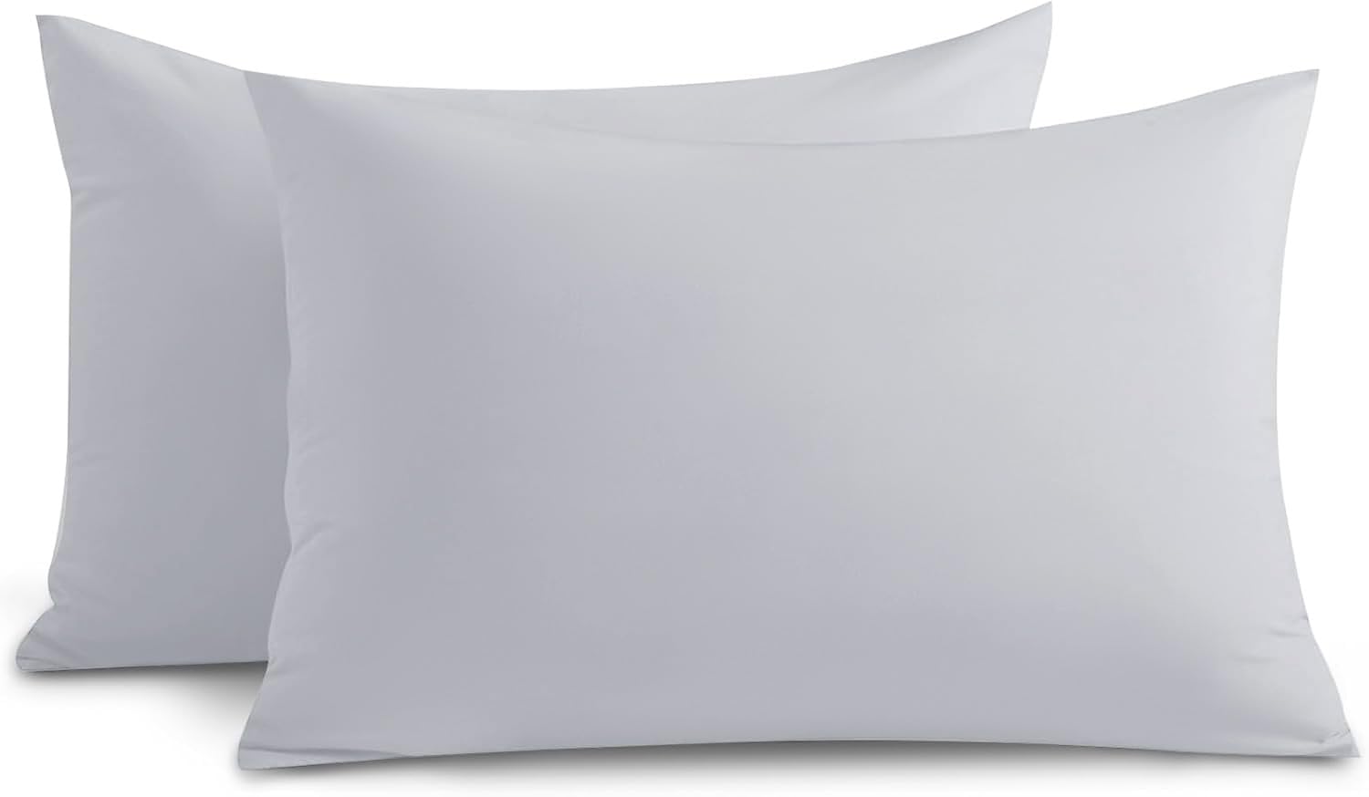 Yorkshire Bedding Silver Pillow Cases 2 Pack 100% Soft Brushed Microfiber Pillowcases with Envelope Closure- Fade & Stain Resistant Housewife Pillow Case 50 X 75 Cm