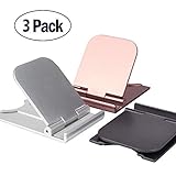 Cell Phone Stand, 3Pack Cellphone Holder for Desk Lightweight Portable Foldable Tablet Stands Desktop Dock Cradle for iPhone Android Smartphone iPad Office Supplies Pop Accessories Gray Silver