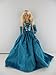 A Teal Green Satin Gown with Sequined Top Made to Fit the Barbie Doll