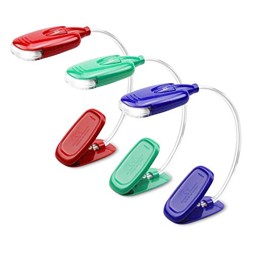 HONWELL Book Light Clip on Reading Light 3 Pack Portable LED Light with 360° Flexible and 2 Brightness Book Light for Reader Kids