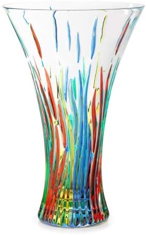 Murano Glass Fire Pattern, Large Vase - Authentic Italian Glass