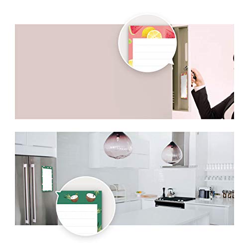 5 Pack Notepads for Fridge with Pen Holder, Full Back
