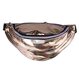 Shiny Retro Fanny Pack Rave Festival Metallic Hologram Bum Bag Waist Pouch (Gold)