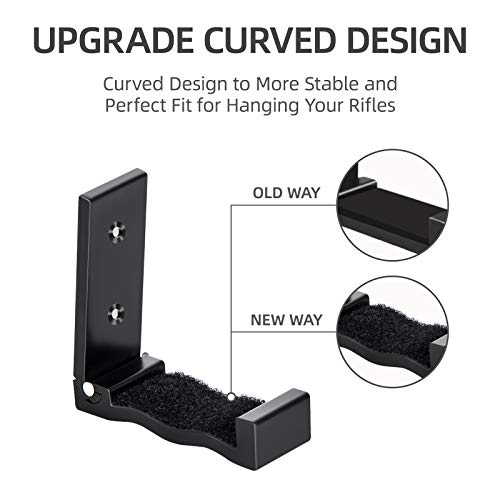 Foldable Metal Gun Rack Wall Mount Shotgun Hooks Rifle Hangers, Wall