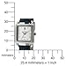 Peugeot 3034BL Ladies Mini Square Silvertone Crystal Silver Dial Blue Leather Watch