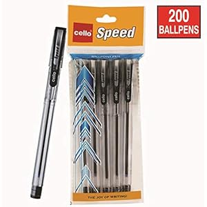 Cello Speed Ballpen – Pack of 200 (Black – Pouch Packing)