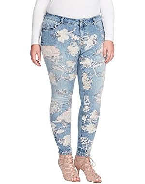Plus Size Kiss Me Skinny Embroidered Jeans