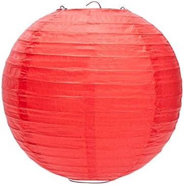 Glotech 8 Inch Red Paper Lanterns - Rice Paper Hanging Decorations - For Home Decor, Parties, and Weddings,Pack of 10