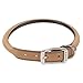 Coastal Pet - Circle T Oak Tanned Leather Round Dog Collar - Comfortable for Dogs with Long Hair or Sensitive Skin - Pet Collar Made from Full-Grain Leather - Tan, 3/8