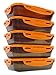 6 Pack Fitness Sure Seal Meal prep Containers Set of 5 24oz (Black/Neon Orange)