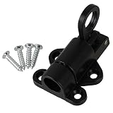 BQLZR Black Aluminum Window Cabinet Pull Ring Spring Load Automatic Door Bolt Latches Lock With Screws