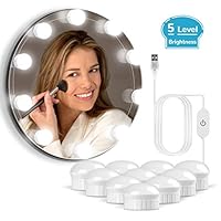 OUSFOT Vanity Mirror Lights, Hollywood Style LED Makeup Lights for Vanity USB Powered with 10 Dimmable Light Bulbs 5 Brightness Modes (No Mirror and Plug Included)