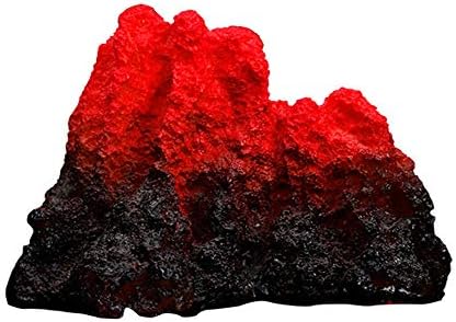 S Lifeeling 火山 酸素ポンプ 水槽装飾 水槽内装 アクアリウム 装飾 風景 人造 樹脂山 金魚