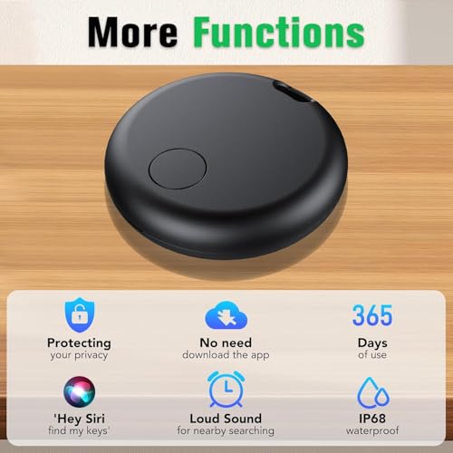 Smart Tracker Tags 4 Pezzi, Funziona con Apple Dov'è (Solo iOS), Localizzatore Bluetooth Trova Oggetti 365 Giorni, Batteria Sostituibile, Impermeabile IP67, Chiavi/Portafoglio/Bagagli/Valigie