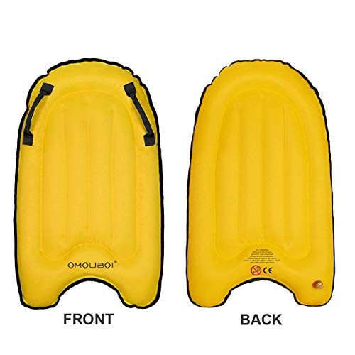 OMOUBOI Inflatable Bodyboard Pool Float Swim Air Bed (Yellow) - Thumbnail 5