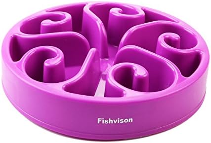 Fun Feeder Slow Feed Dog Bowl-Stop Bloat Non-skid Design for Small &amp; Medium Dogs (purple)
