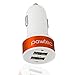 Pawtec Signature Mini Dual USB Car Charger 5V 3.1A/15W High-Speed For iPhone 7, 7 Plus, 6s 6 Plus, 6s 6, SE, iPad Pro / mini, Galaxy S7 Note 6, HTC, Nexus, Android Devices with Storage Sleeve (White)