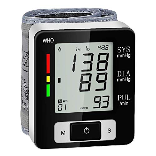 Wrist Blood Pressure Monitors Automatic Digital BP Meter 2x60 Reading