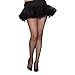 Dreamgirl Women's Fishnet Pantyhose with Solid Foot, Black, One Size Plus/Queen