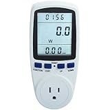 Excelvan LCD Display Smart Plug Power Meter Energy Watt Voltage Amps Meter with Electricity Usage Monitor Reduce Your Energy Costs