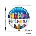 18 inch Blue Happy Birthday Round Shape Foil Mylar Balloons Cup Cake Helium Balloons Baby Shower Anniversary Party Balloons Decorations, 30pcs
