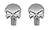 Premium Chrome 3D Metal Decal/Sticker (2 pack) - Tactical Skull for Gun Magazine, Car, Truck, Motorcycle, etc.