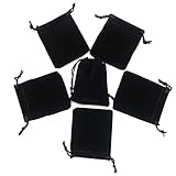 HRX Package Little Velvet Drawstring Pouches, 20pcs Black Velvet Cloth Bags for Jewelry Small Gift (2.8 X 3.6 inches)