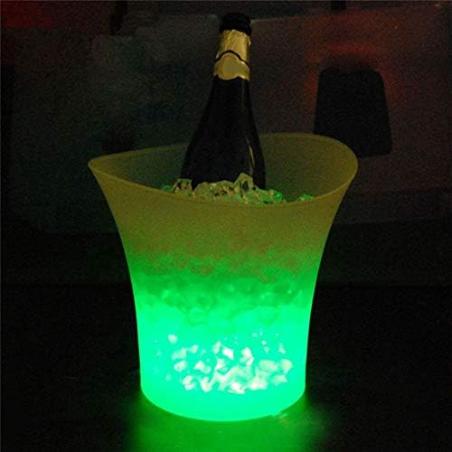 5l Waterproof Led Color Plastic Ice Bucket Bar Nightclub Led Light Champagne Beer Barrel Bar Green