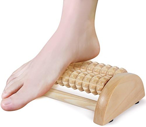 Wooden Foot Massager Roller by Blomed - Relieve Plantar Fasciitis, Foot Arch Pain - Acupressure/Reflexology Tool, Relax Tight Muscle through Trigger Point Therapy - Gift for Mom/Dad