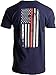 Firefighter Maltese Cross - Fire Fighter Rescue Courage Honor Red Line T-Shirt-(Navy,M)