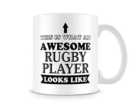 Behind The Glass - Awesome Rugby Player - Printed Sport Mug - Great Gift/Present Idea, Ceramic, 11fl.oz.