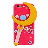 iPhone 6S Case, MC Fashion Cute 3D Japanese Cartoon Sailor Moon Crystal Magic Wand Moon Stick Slim Protective Silicone Rubber Case for Apple iPhone 6/6S (Sailor Moon Crystal Wand)