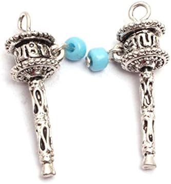 GEM-inside Bali Style Metal Antique Tibetan Silver/Golden Finding Jewelry Making DIY Charms Pendants 8mmx30mm(FGP5300)