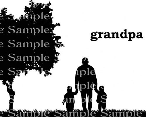 6 Round Grandpa Silhouette Background D 2d Edible Cake Cupcake Party Topper D Amazon Com Grocery Gourmet Food