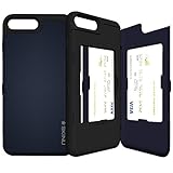 iPhone 7 Plus Case, SKINU [EUREKA] [Metal Slate] [Shockproof] [Dual Layer] [Card Slot] [Drop Protection] [Wallet] with Mirror For iPhone 7 Plus (2016) - Metal Slate