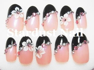 Amazon ブラック ピンクフレンチ Stardust Nail ネイルチップ 通販