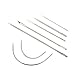 Mooerca Deryunny 7 Pieces Curved Upholstery Hand Sewing Needles Sewing Needles with Leather Waxed Thread Cord 1 Brown 1 Black and Drilling Awl and Thimble for Leather Repair