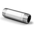 Horiznext stainless steel 304 pipe nipple npt 3/4 male threaded cast fitting, 4 inches length tube sleeve extension connector, schedule 40 conduit hose adapter