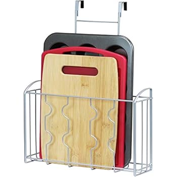 SimpleHouseware Over the Cabinet Door Organizer Holder, Silver