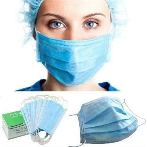 Masks for dust protection, 50 Medical Masks Disposable Face Masks with Elastic Ear Loop Disposable Dust & Filter Safety Mask