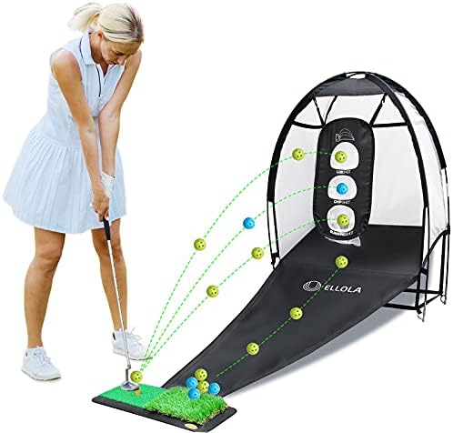 ELLOLLA Golf Practice Hitting Net with Turf Mat Golf Balls Target Chipping Holes, Ball Swing Training, Cutting Golf Practice Great Gifts for Dad Mom Husband Women Kid Golfers Indoors Outdoors ELLOLLA Golf Practice Hitting Net with Turf Mat Golf Balls Target Chipping Holes, Ball Swing Training, Cutting Golf Practice Great Gifts for Dad Mom Husband Women Kid Golfers Indoors Outdoors